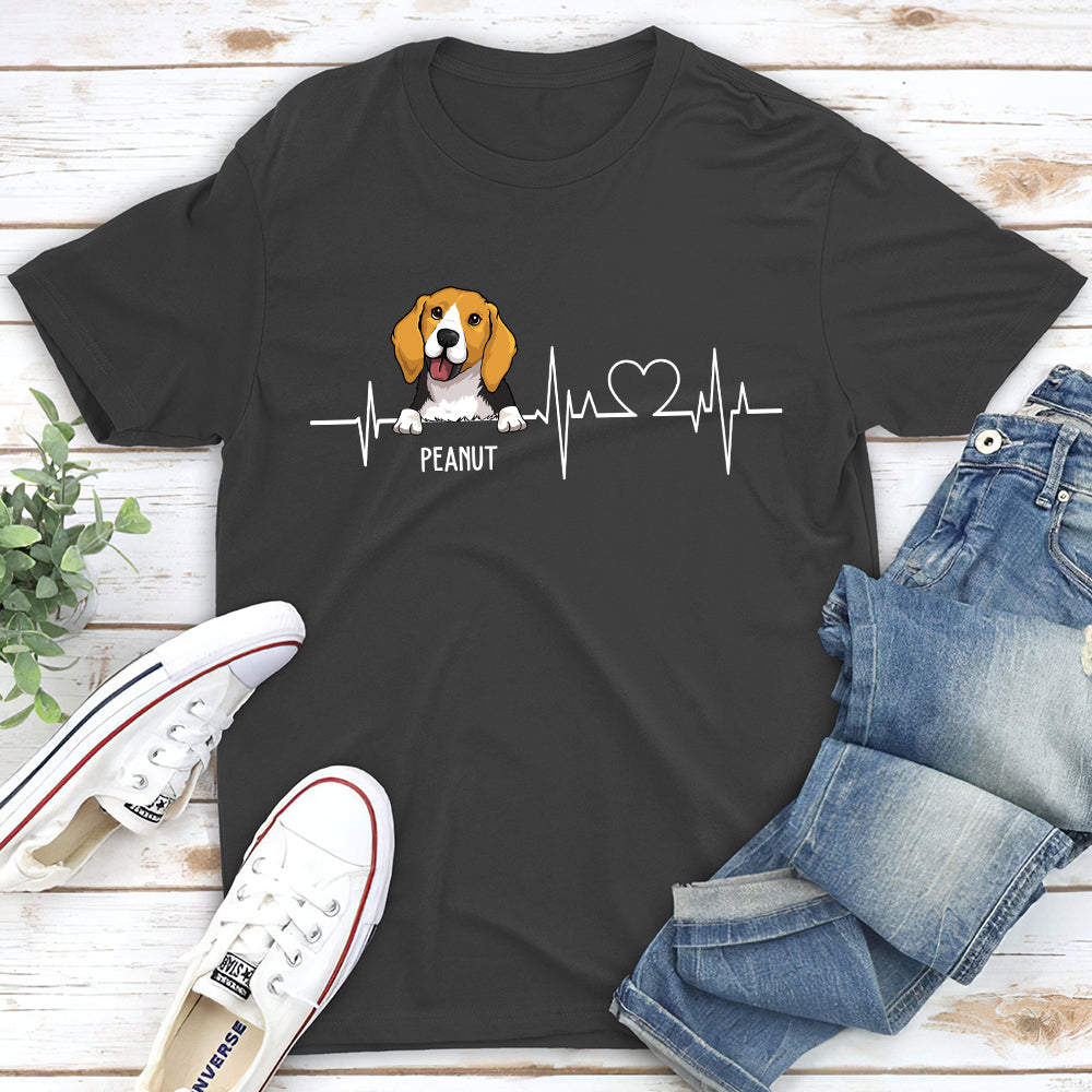 Dog Heartbeat 2 - Customizable Unisex Personalized T-shirt for Pet Lovers