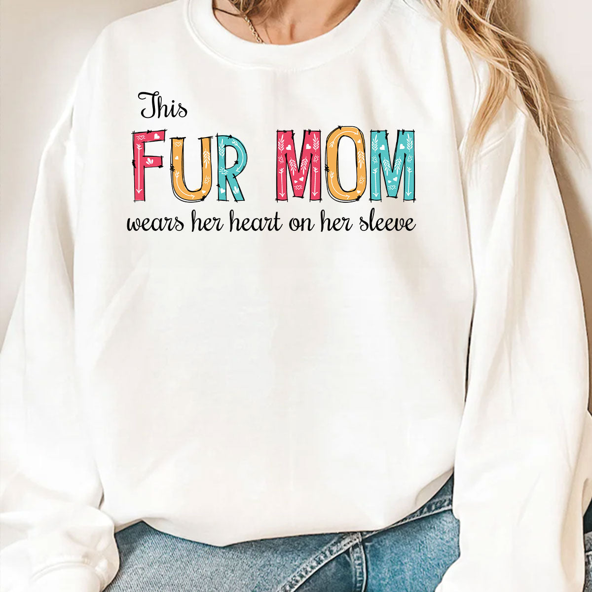 Personalized Pet Mom and Dad Hearts on Sleeve Custom Sweatshirt - Ideal Gift for Pet Lovers