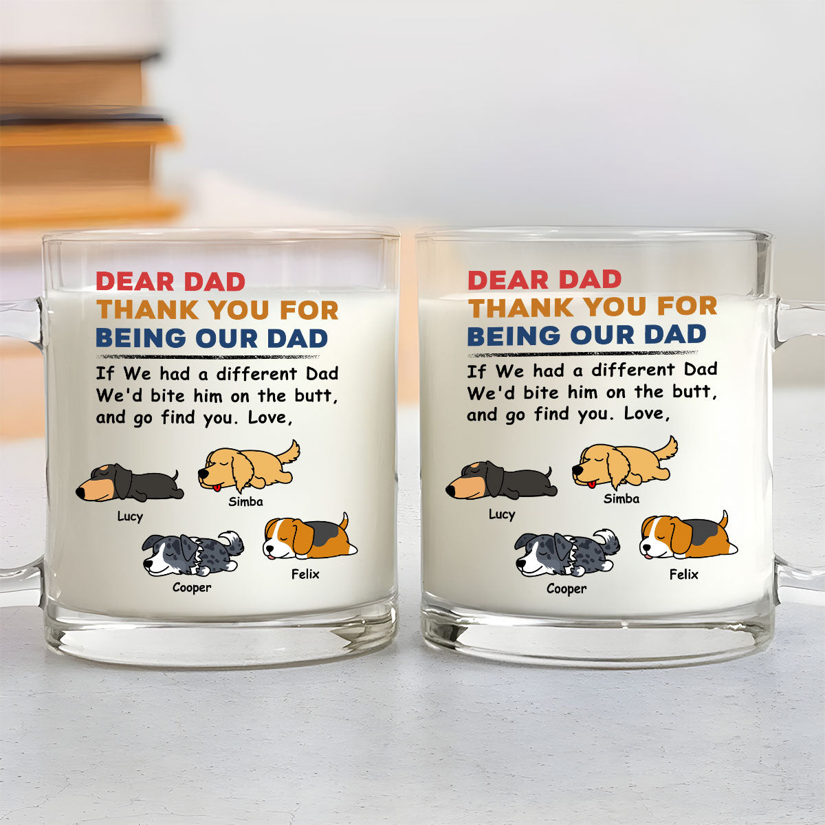 Personalized Custom Glass Mug - Bite On The Butt Design