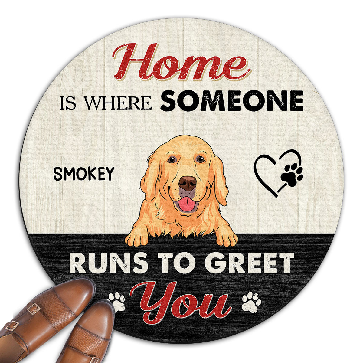 Personalized Pet Doormat - Runs To Greet Your Guests