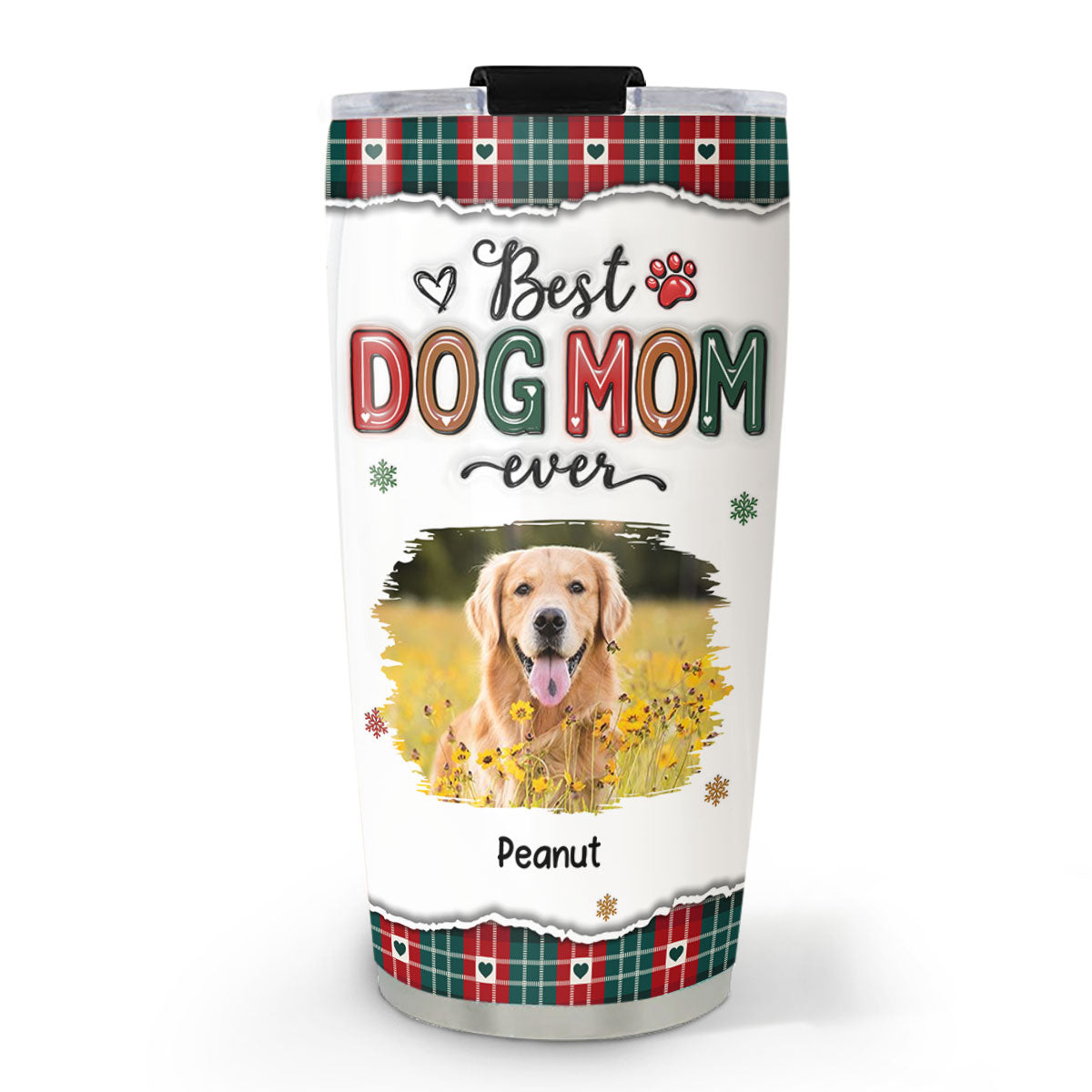 Personalized 3D Inflated Effect Tumbler - Best Gift for Dog Moms at Merry Christmas