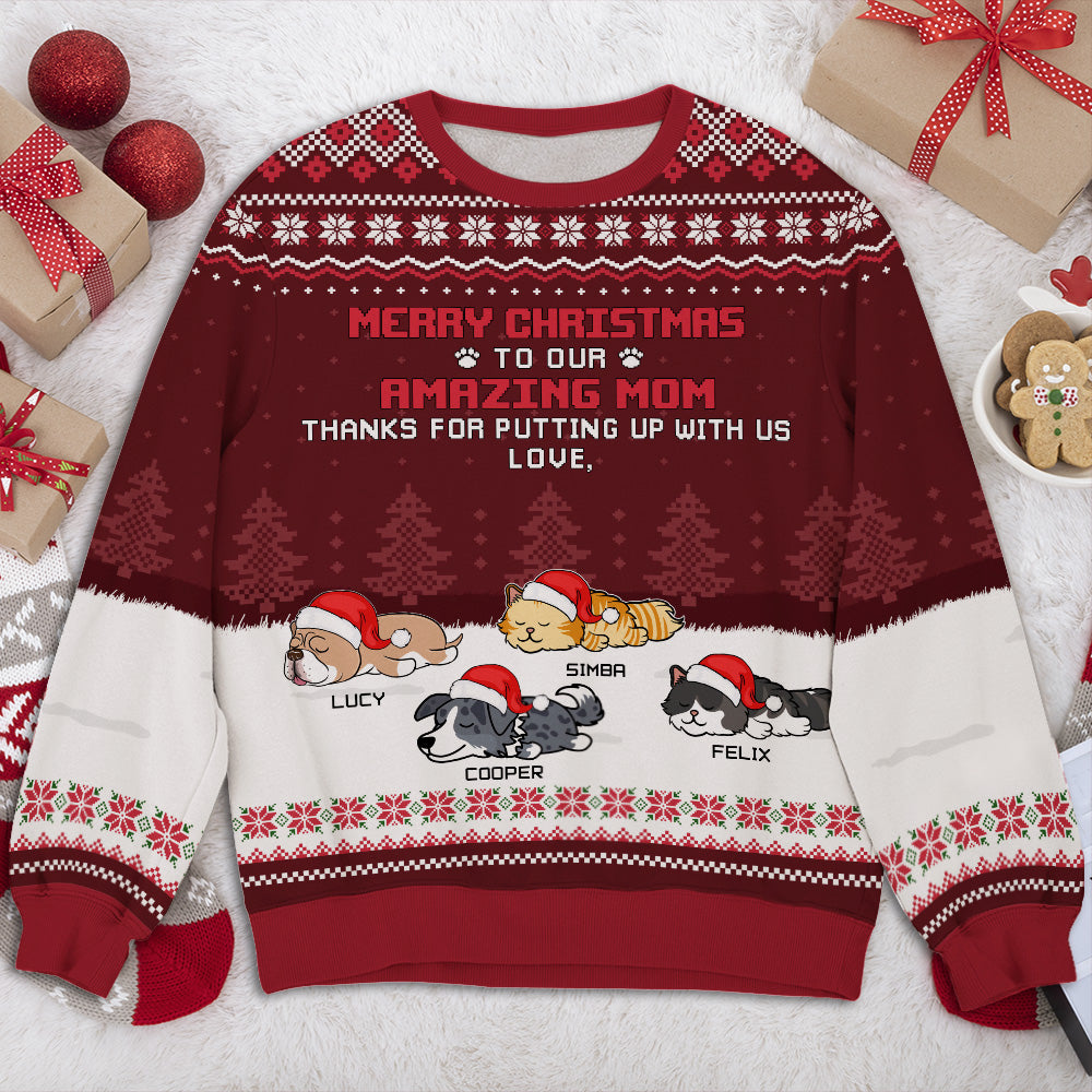 Personalized Custom All-Over-Print Christmas Sweatshirt for Amazing Dads