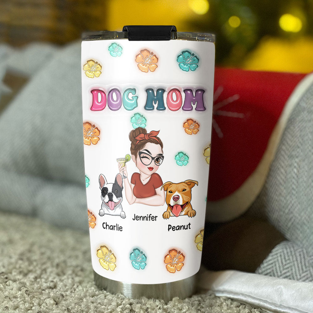 Personalized 3D Inflated Effect Tumbler for Dog Moms in Summer