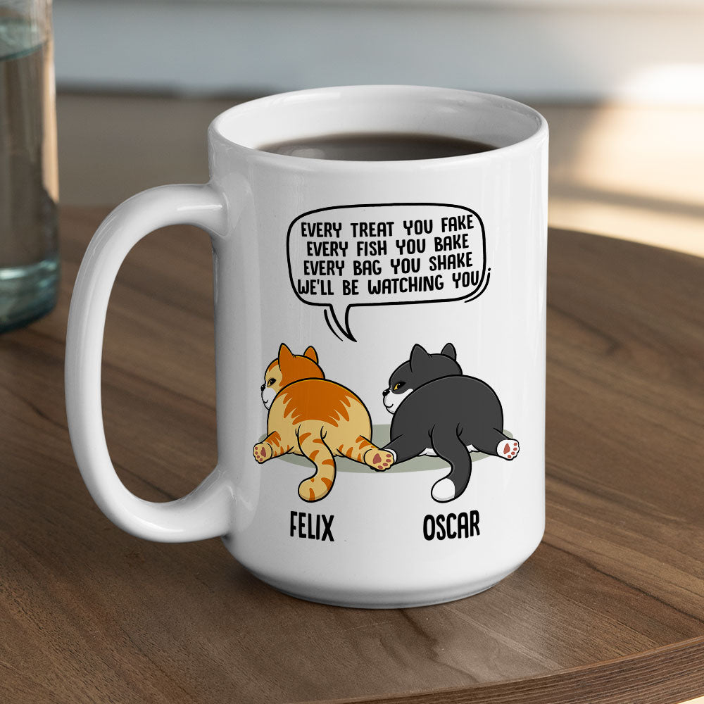 Personalized 'Watching You Cat Butt' Coffee Mug - Ideal Gift for Pet Lovers
