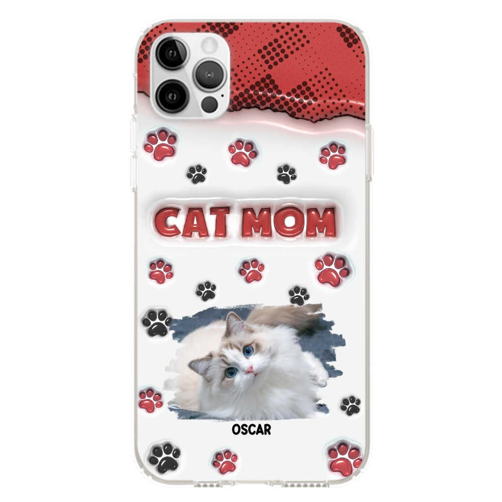 Personalized Cat Mom 3D Inflated Effect Custom Phone Case