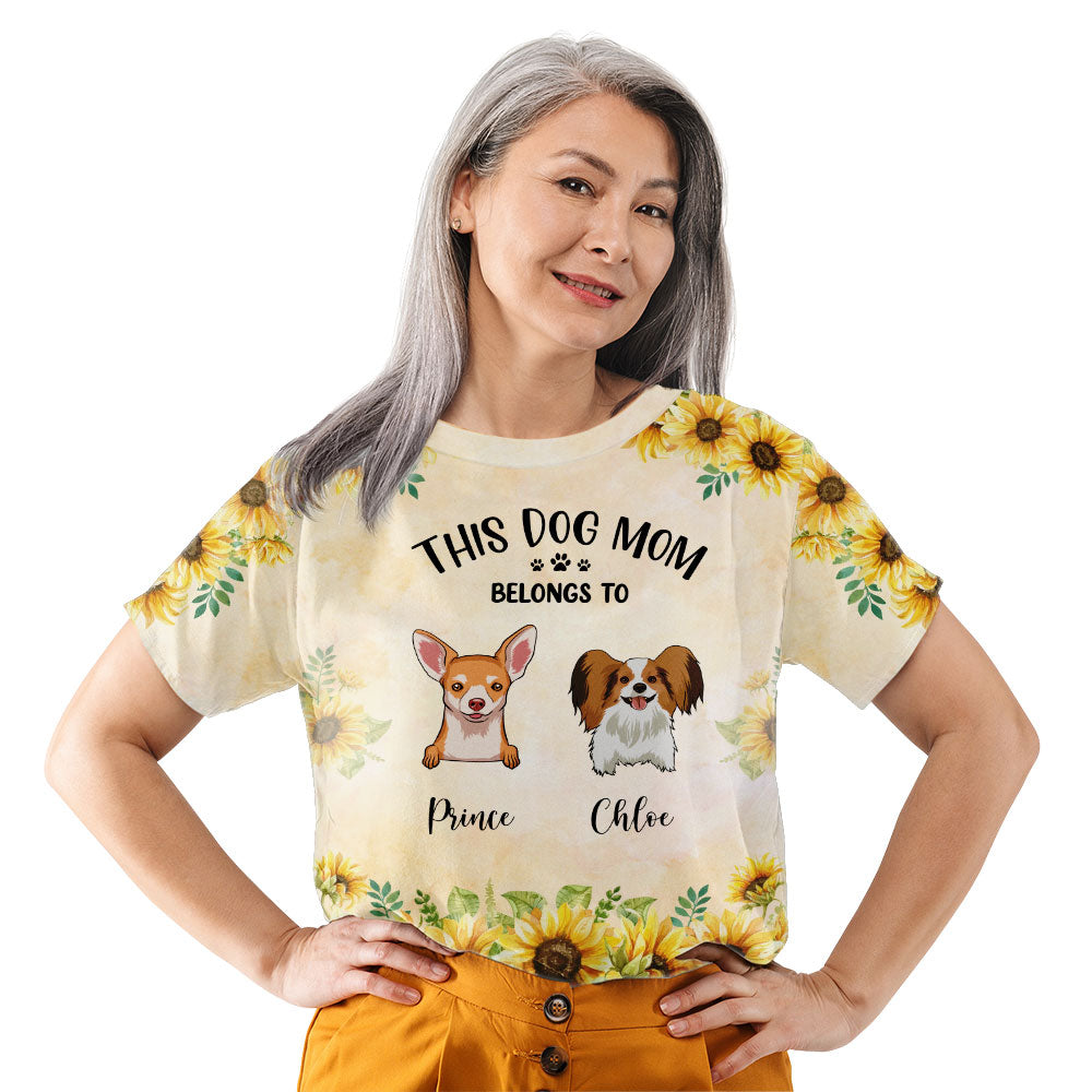 Personalized Dog Mom Sunflower Pattern All-over-print T-shirt - Ideal Gift