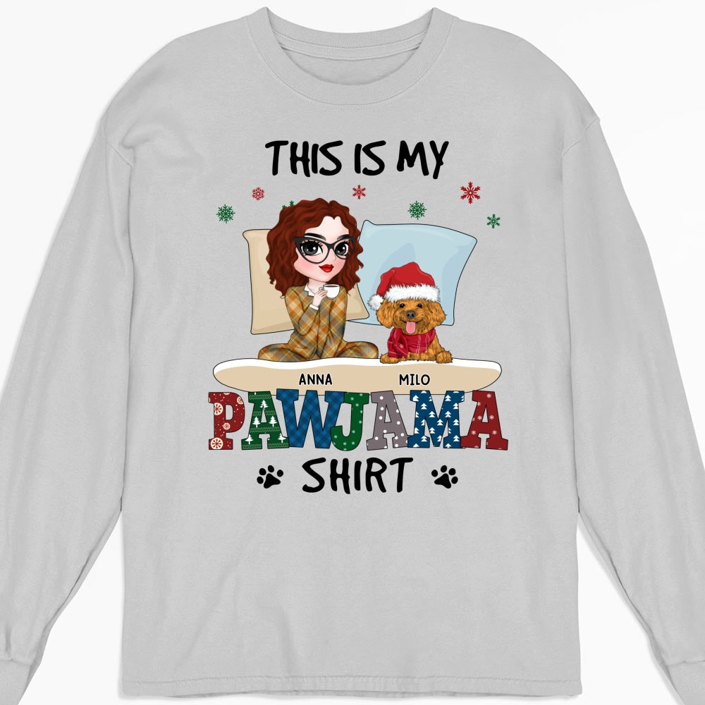 Customizable Pawjama Long Sleeve Personalized Sleepshirt for Pet Lovers