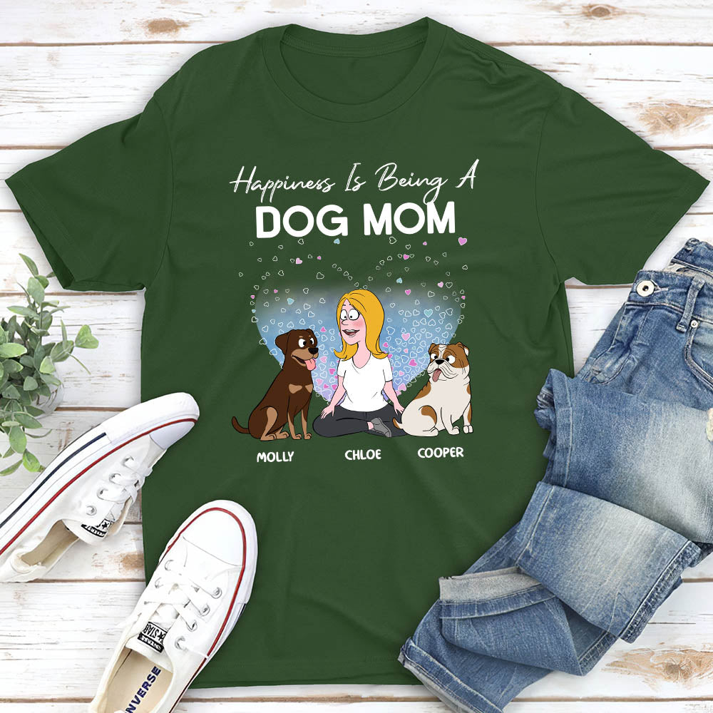Personalized Unisex Dog Mom Happiness Heart T-shirt - Ideal Gift for Pet Lovers
