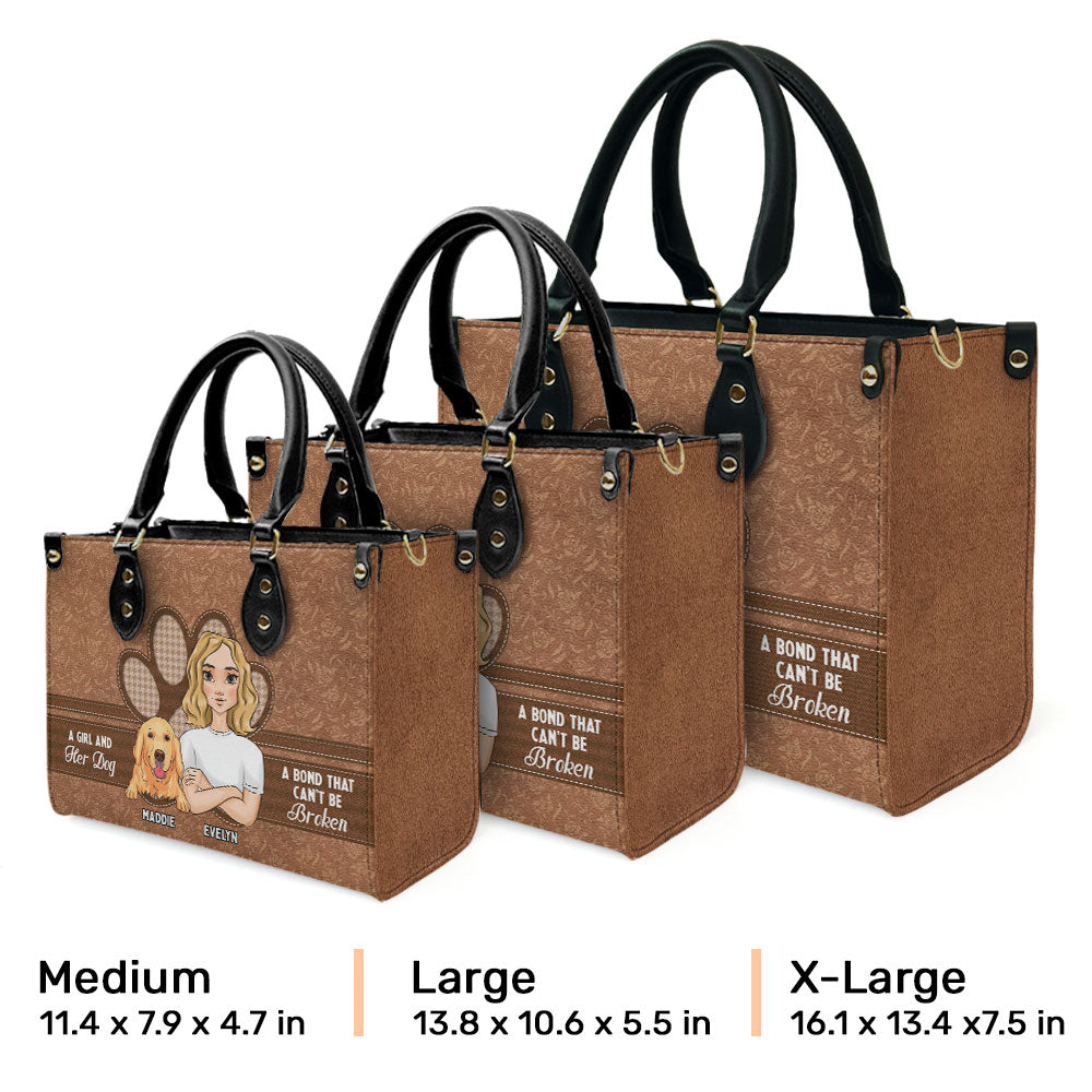 Personalized Custom Leather Handbag: A Girl and Her Dog Tribute