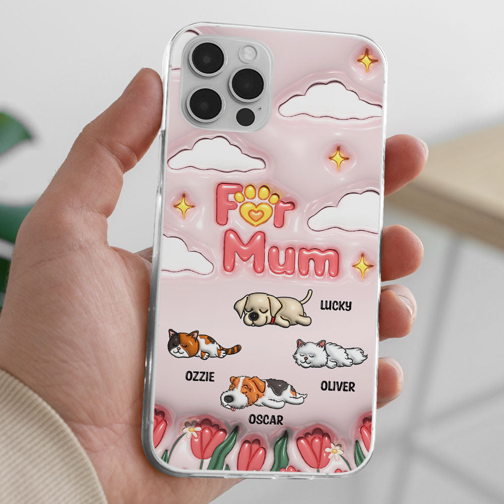 Personalized 3D Inflated Effect Phone Case - Show Your Love for Fur Moms