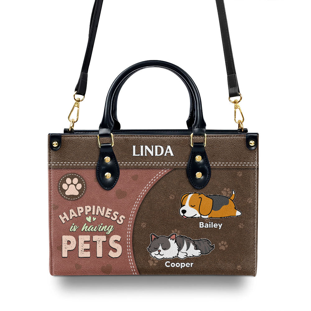 Personalized Custom Leather Pet - Lover Handbag