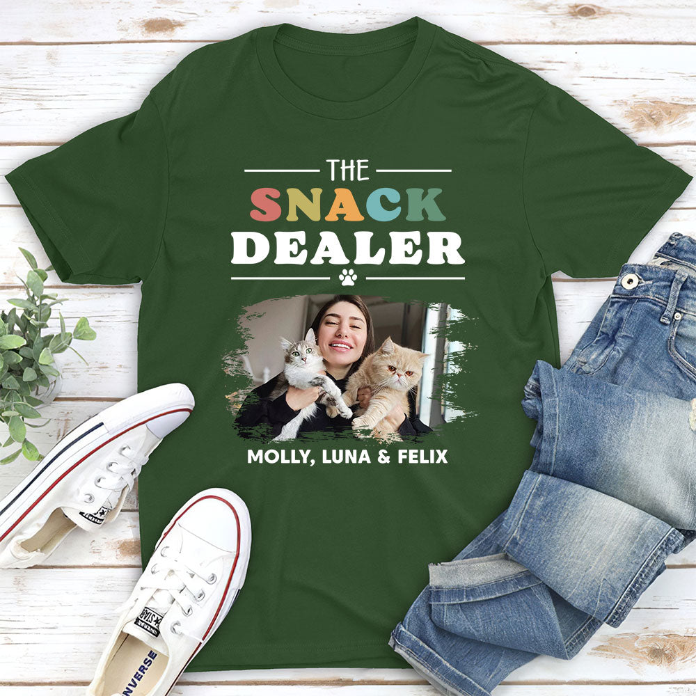 Customizable Unisex Pet Snack Dealer Photo T-shirt - Ideal Gift for Pet Lovers