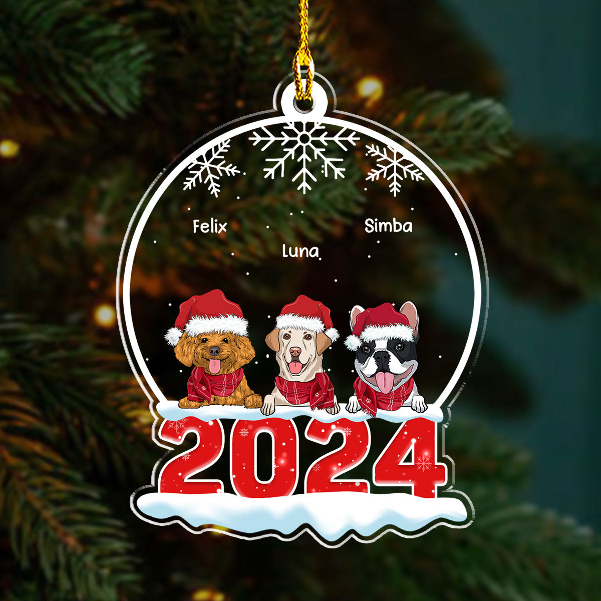 Customizable Personalized Pet Acrylic Snow Globe Ornament