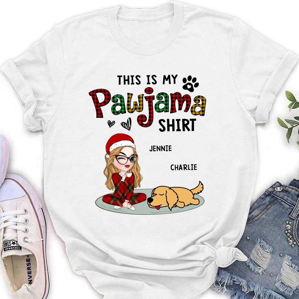 Customizable Pawjama Shirt Version 2 - Personalized Women's Pet Lover T-Shirt