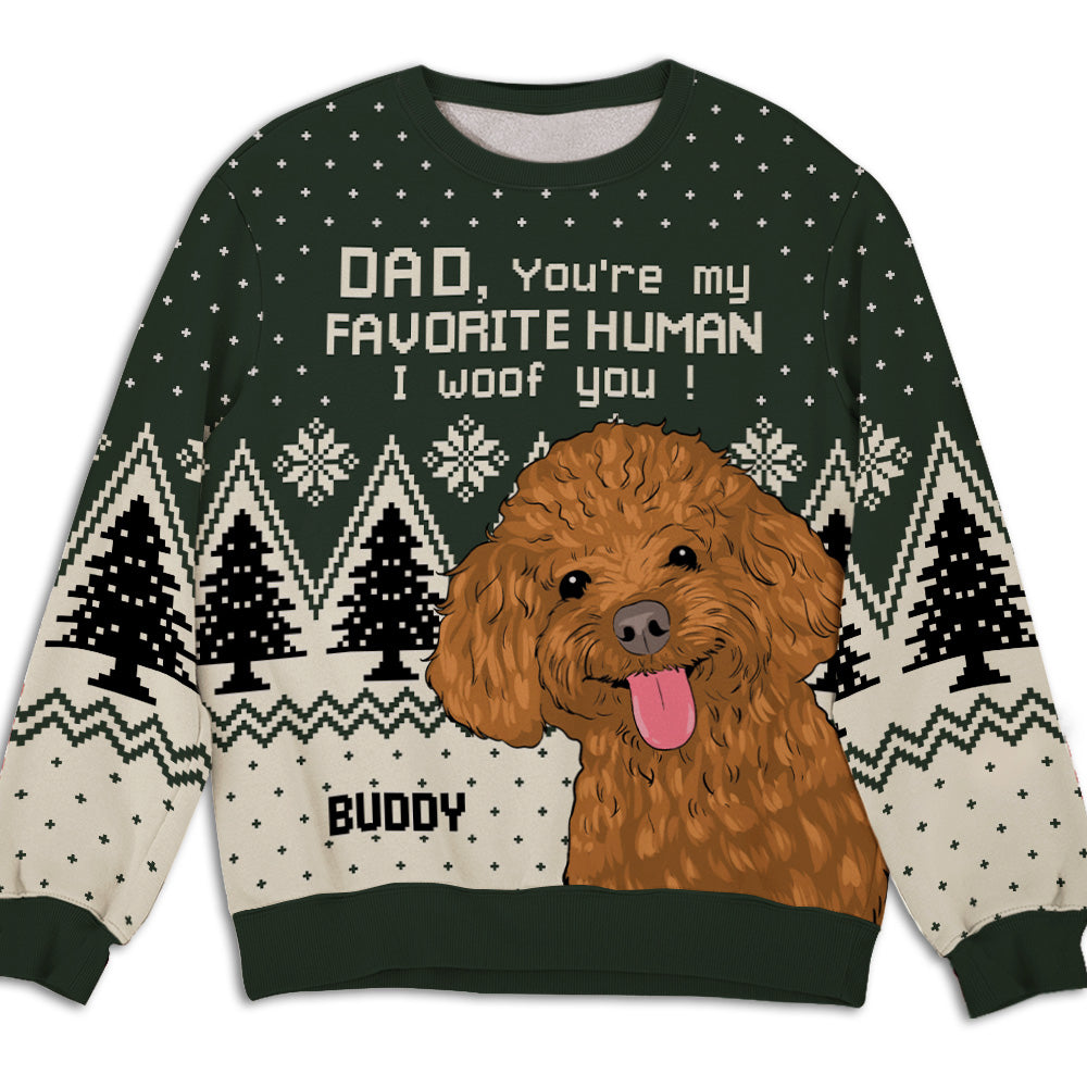 Favorite Human 2 - Customizable All-Over Print Personalized Sweatshirt for Pet Lovers