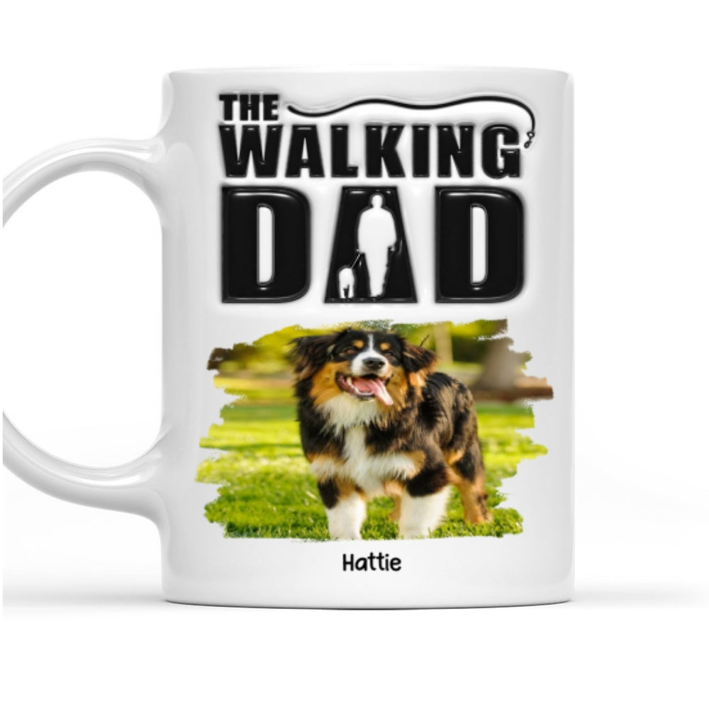 Personalized 3D Inflated Effect Walking Dad Photo Mug