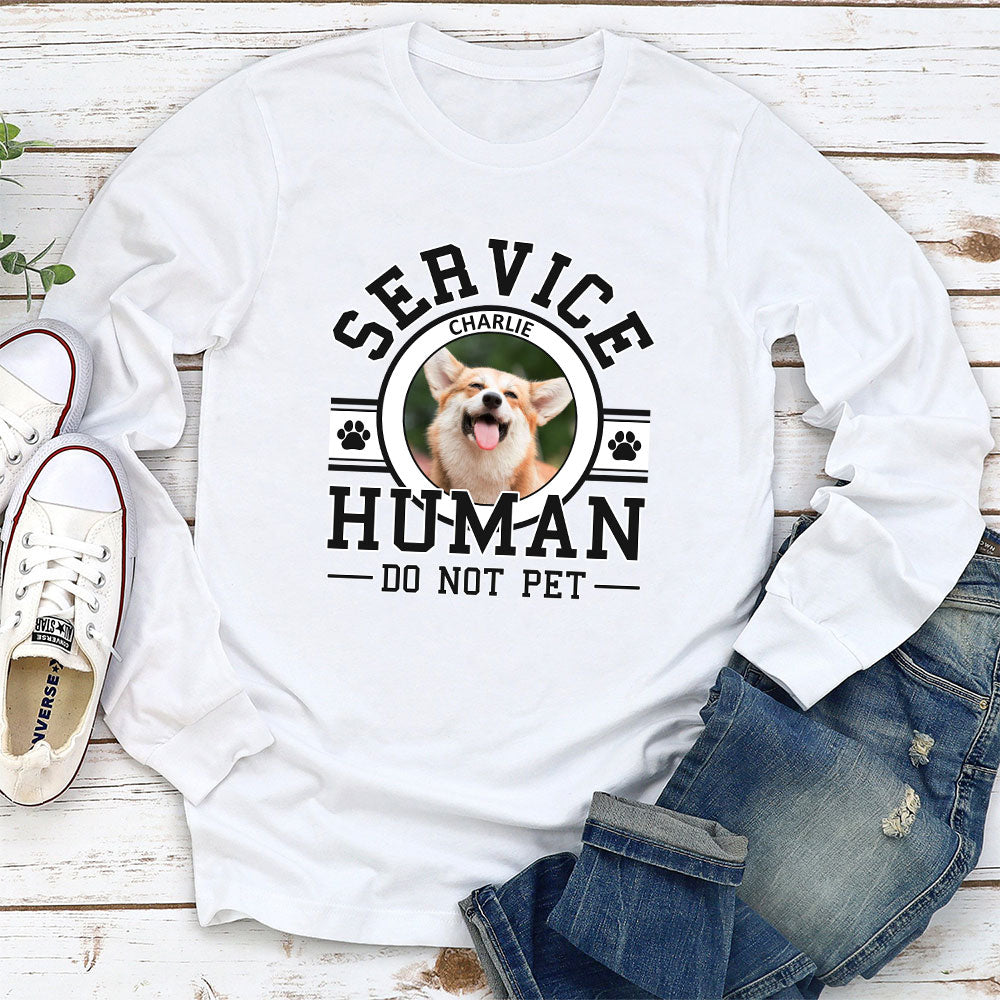 Customizable Personalized Pet - Themed Human Logo Long Sleeve T - shirt