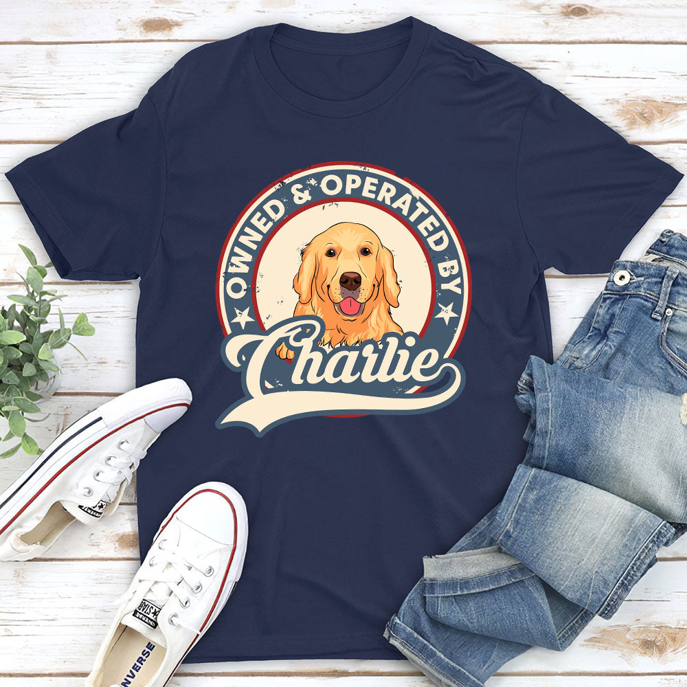 Personalized Owned Operated Logo Unisex T - shirt: Ideal Gift for Pet Lovers