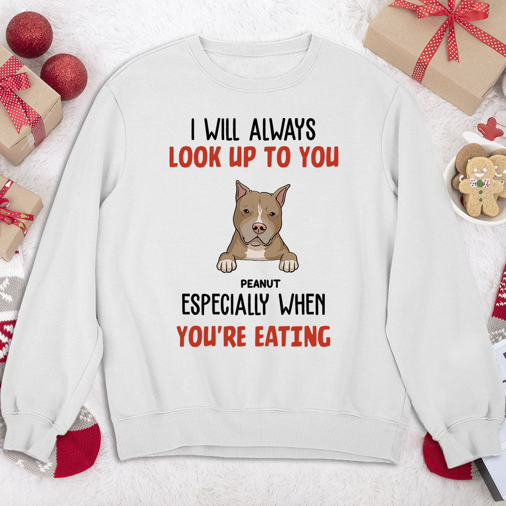 Personalized Custom 'Mom Dad Look Up To You' Sweatshirt - Ideal Gift for Pet Lovers