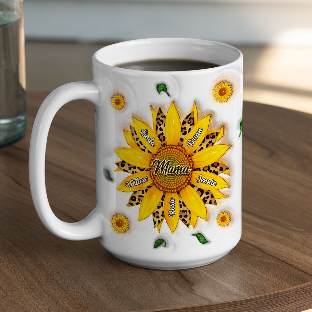 Nana Sunflower Personalized 3D Inflated Effect Custom Mug - Ideal Gift for All