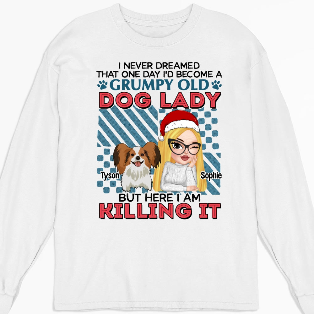 Personalized Grumpy Old Dog Lady Long Sleeve T - shirt: Ideal Gift for Pet Lovers