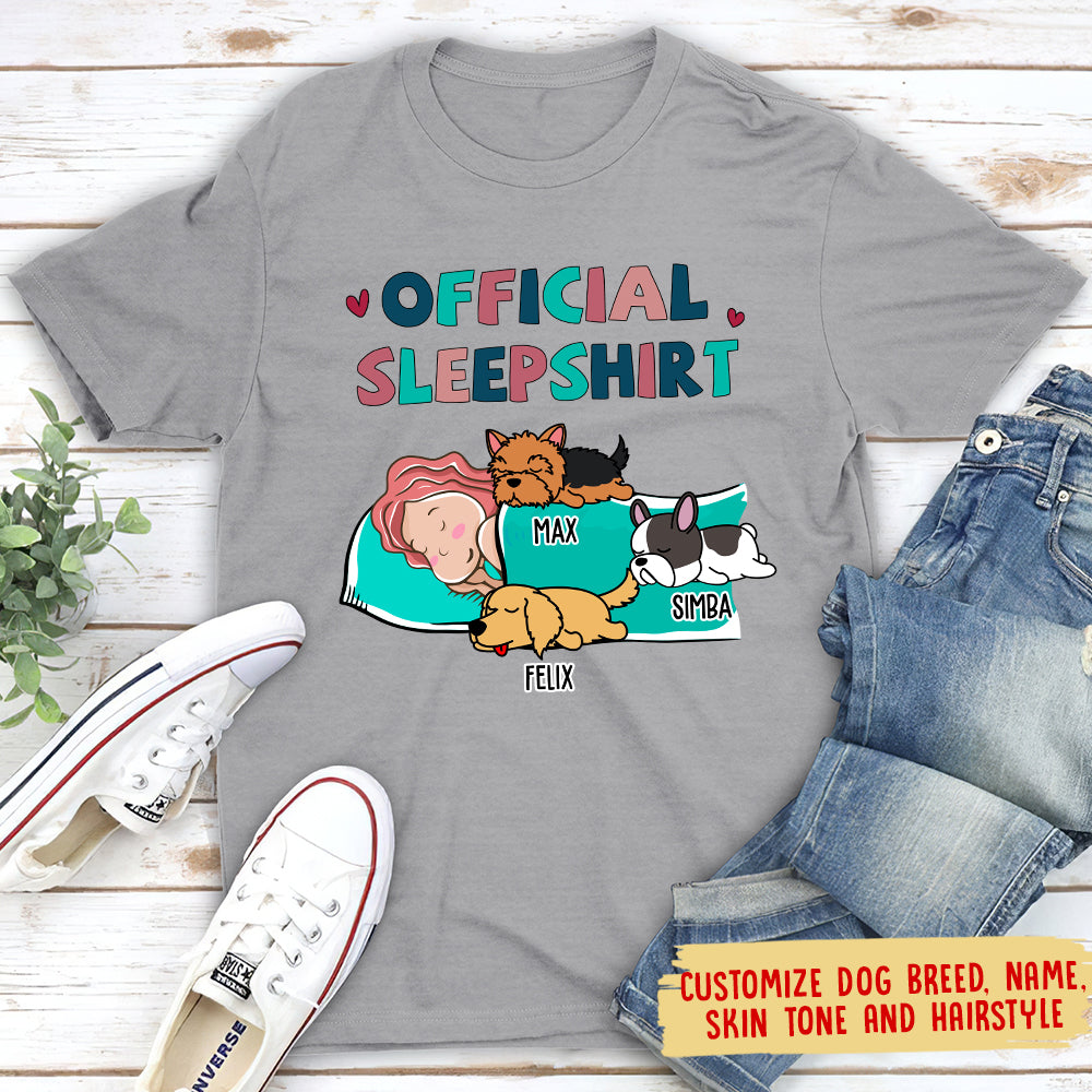 Personalized Custom Unisex Sleeping Dog Sleepshirt - Ideal Gift for Pet Lovers