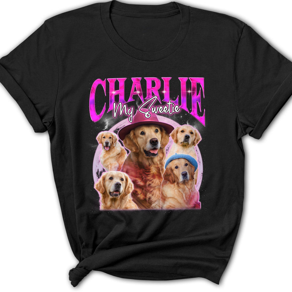 Customizable Pet Face Vintage Edition 5 - Personalized Women's Fashion T-shirt for Pet Lovers