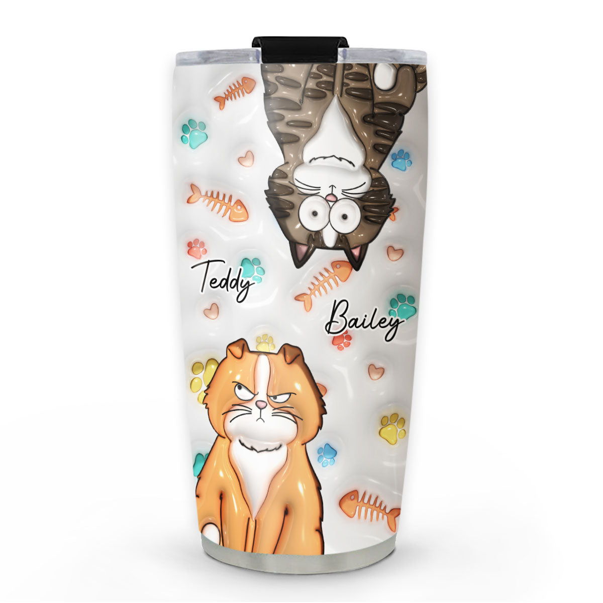 Personalized 3D Inflated Effect Tumbler - Ideal for Cat Lovers