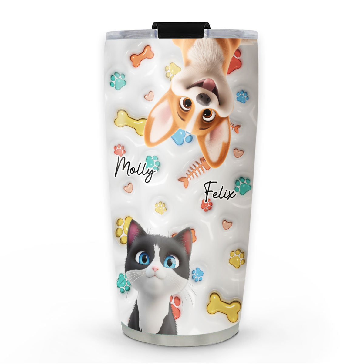 Personalized 3D Inflated Effect Cute Fur Baby Tumbler - Ideal for Any Occasion