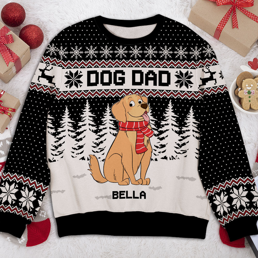 Personalized Dog and Cat in Forest All-Over Print Sweatshirt - Ideal Gift for Pet Lovers