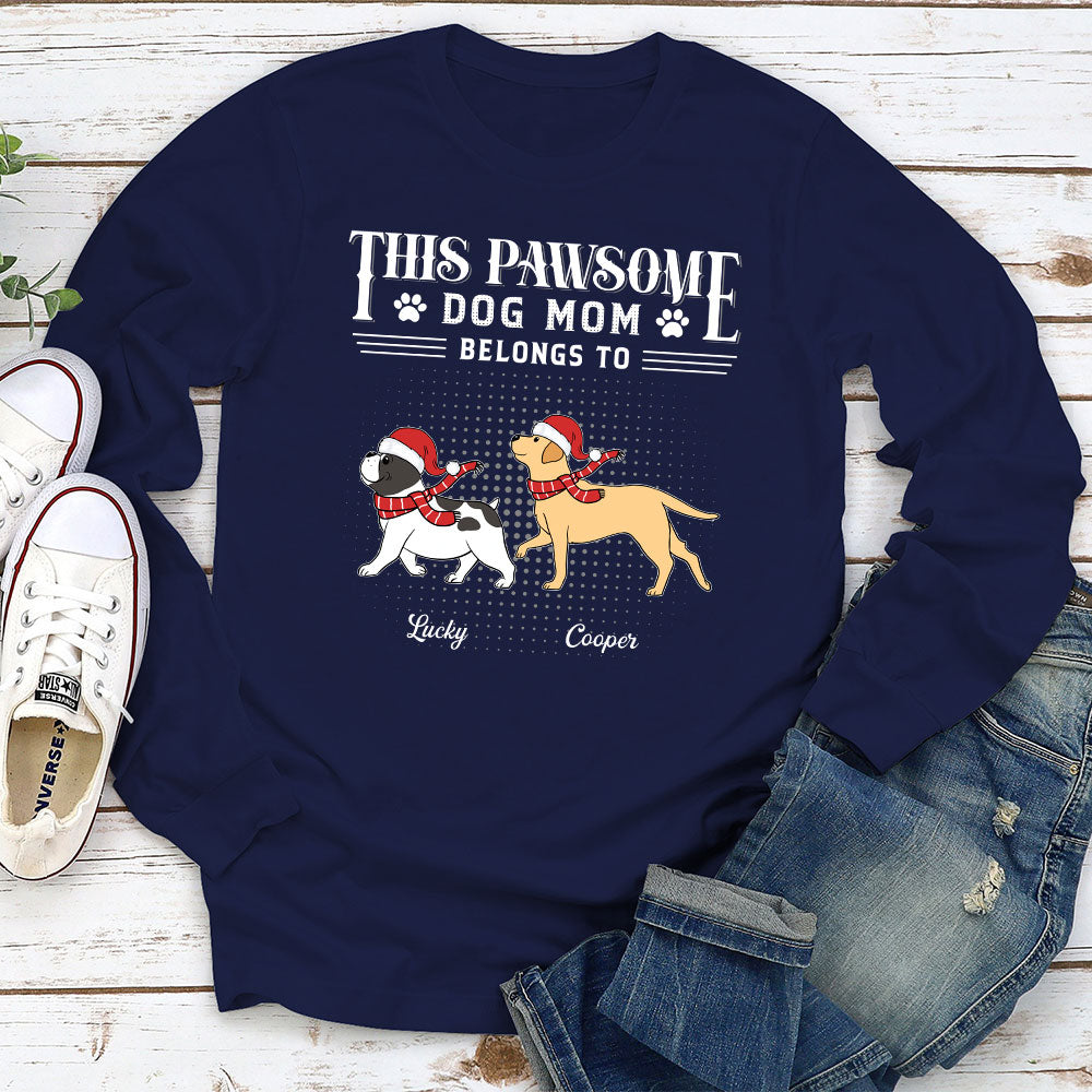 Pawsome Personalized Custom Long Sleeve Dog Dad T-shirt