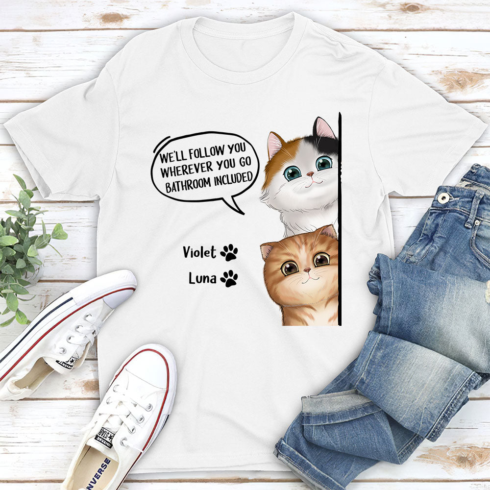 Personalized Cat - Follow - You Unisex T - shirt: Ideal Gift for Pet Lovers