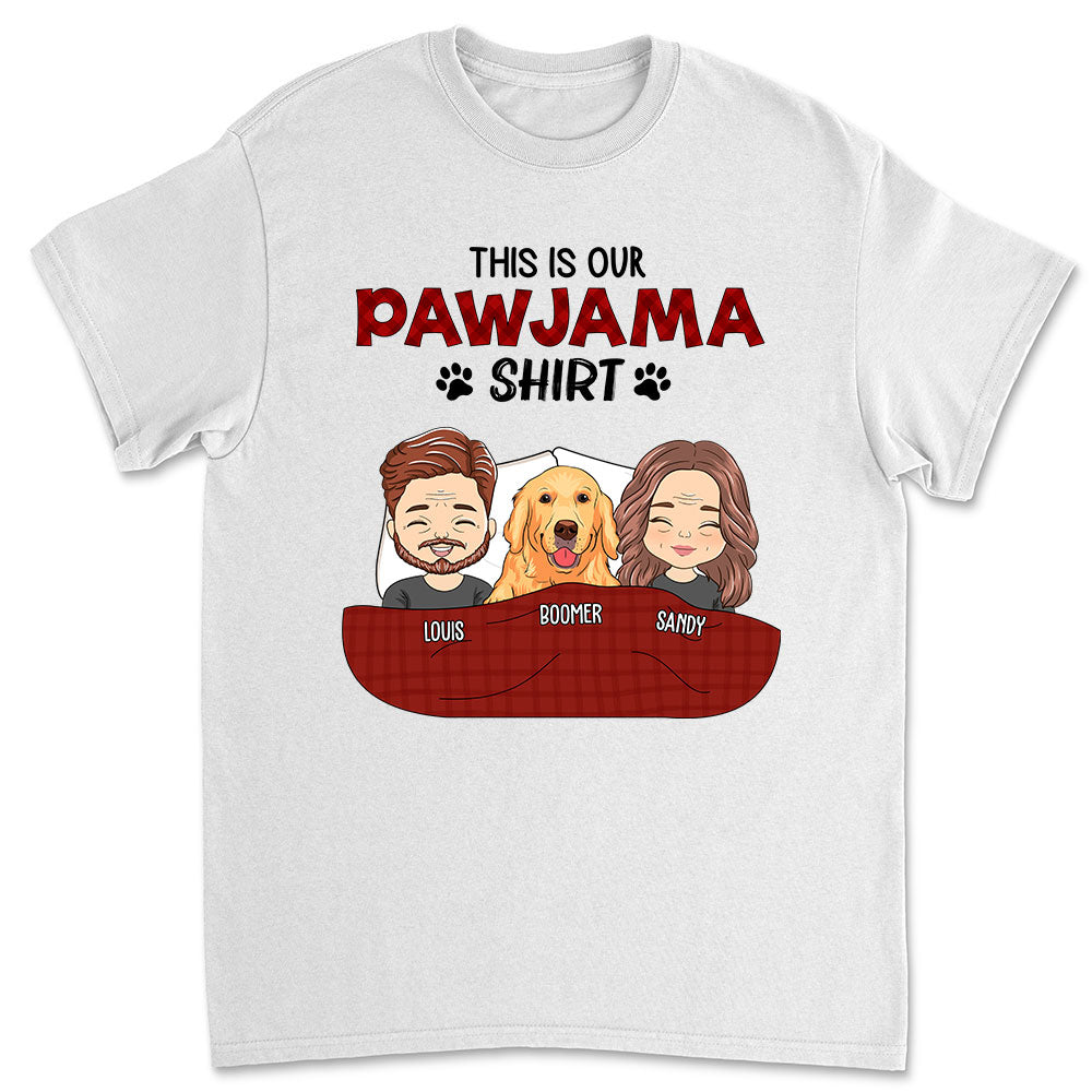 Personalized Custom Unisex Couple Pajama Shirt Version T-shirt - Ideal for Pet Lovers
