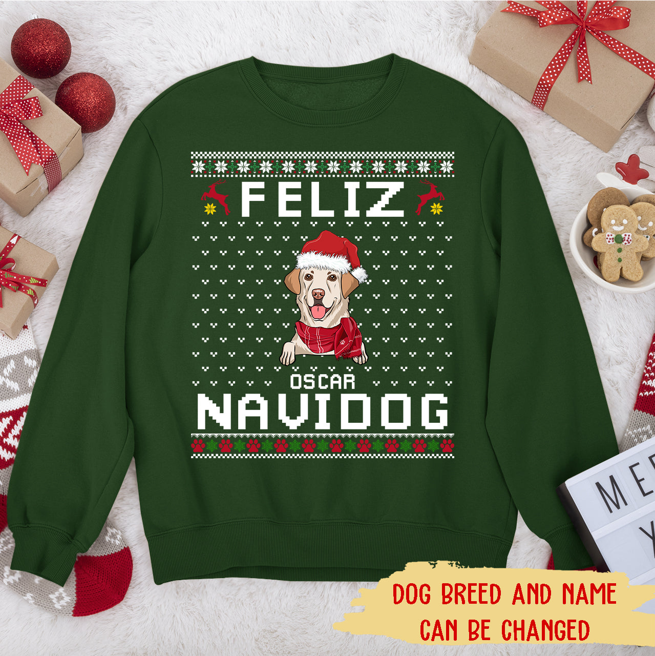 Feliz Navi Dog - Customizable Personalized Pet Lover's Sweatshirt