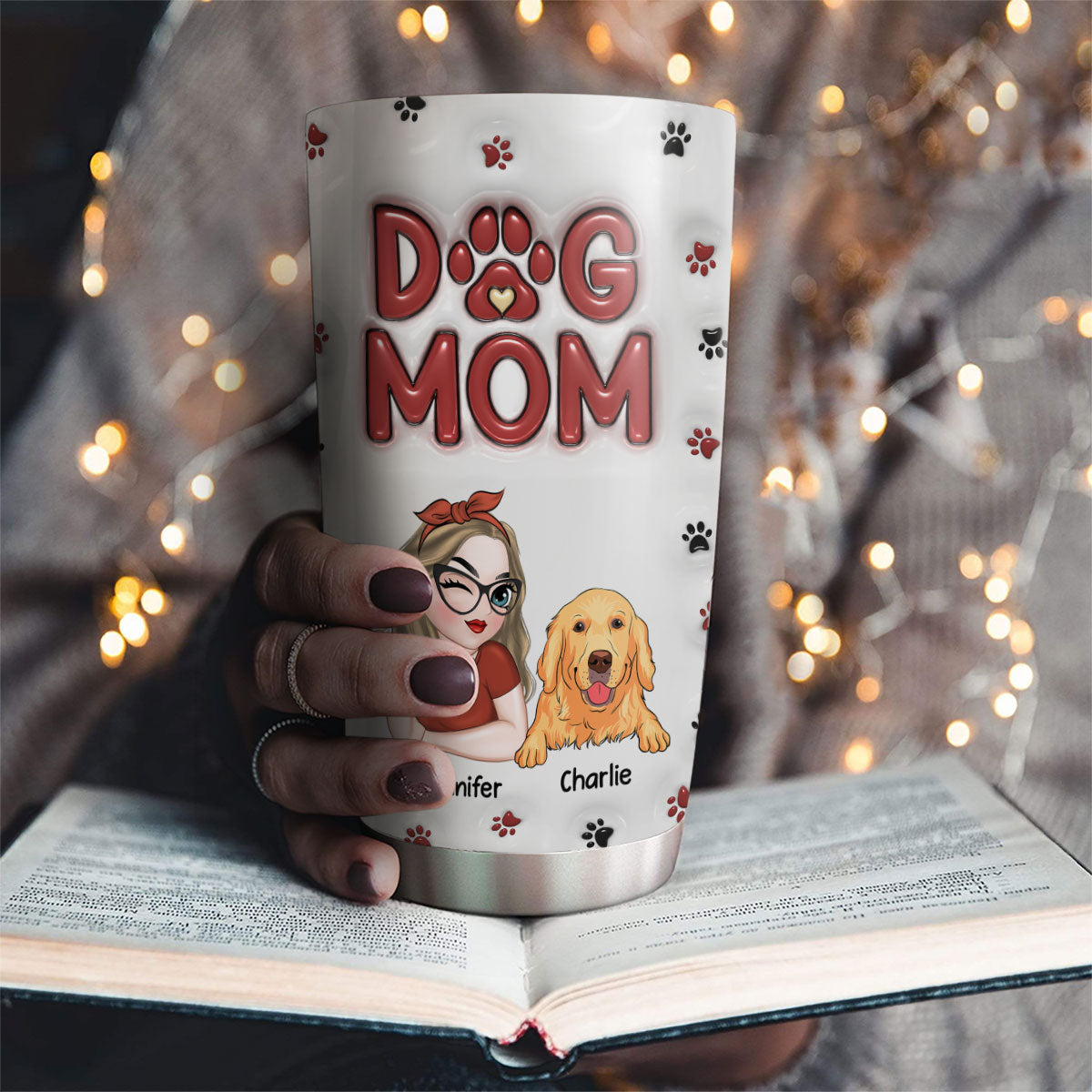 Personalized 3D Inflated Effect Tumbler for Dog Moms - A Lovely Choice