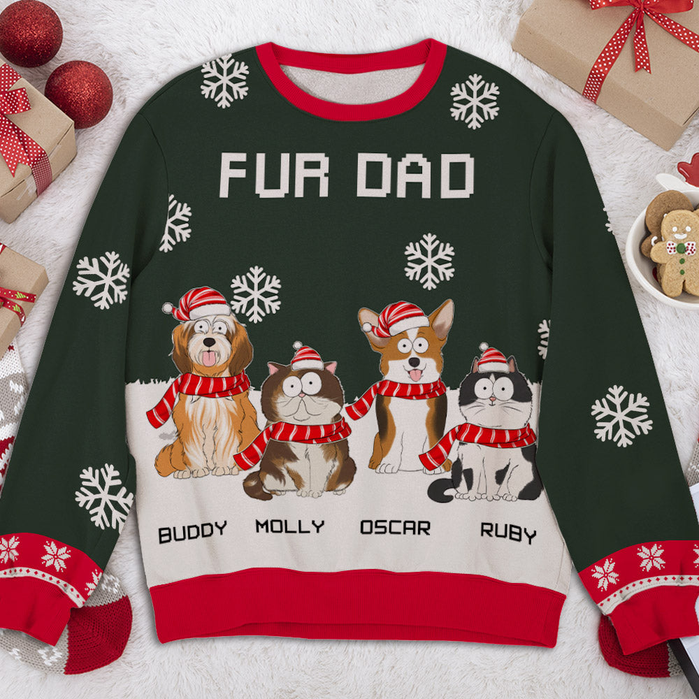 Customizable Dog Mom Snowy All-Over Print Sweatshirt - Ideal Gift for Dog Lovers