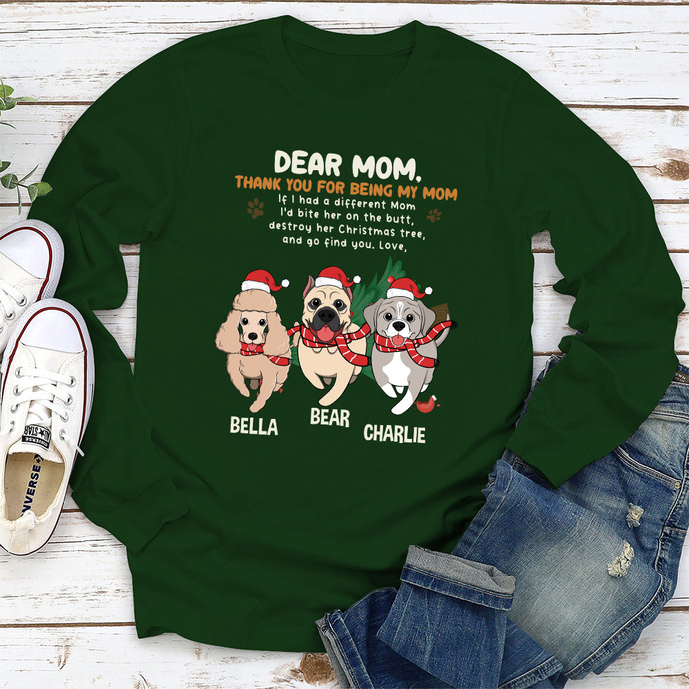 Personalized Custom Long Sleeve Thank You T-shirt for Dad and Mom