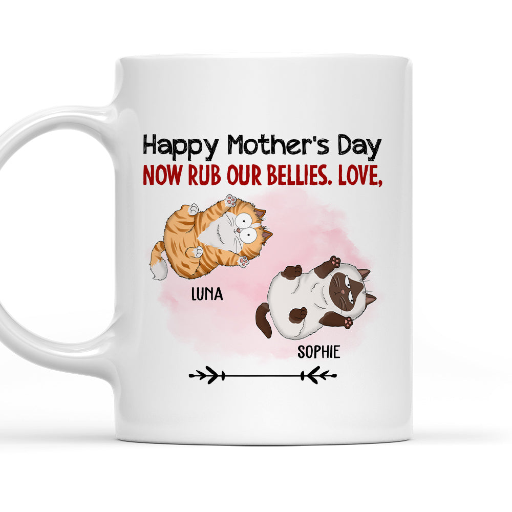 Now Rub My Belly - Customizable Personalized Coffee Mug for Pet Lovers