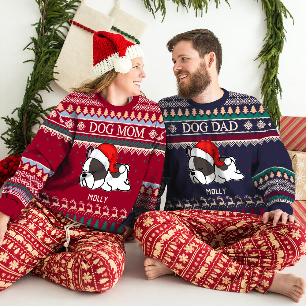 Personalized All-Over-Print Christmas Happy Sweatshirt for Pet Lovers