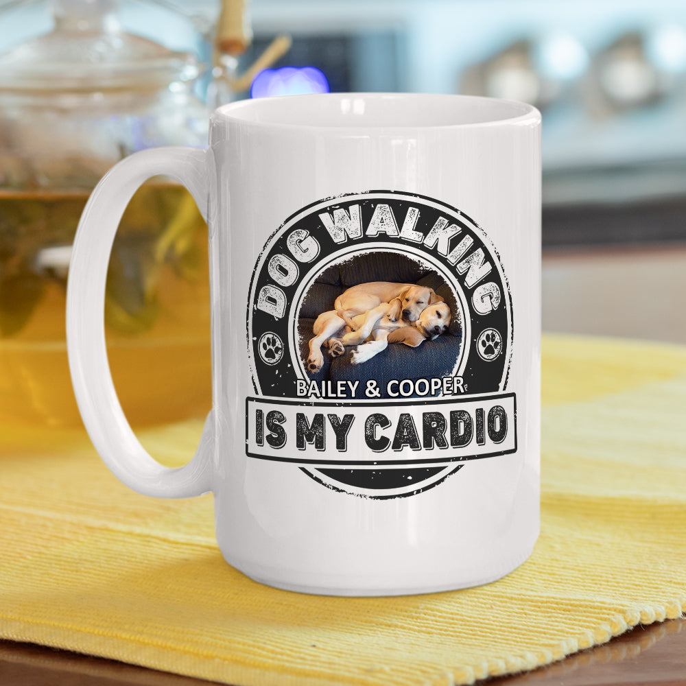 Personalized Cardio With Dog Custom Coffee Mug - Ideal Gift for Pet Lovers