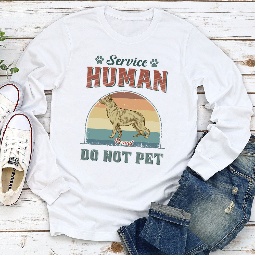 Service Human - Personalized Custom Long Sleeve T - shirt for Pet Lovers