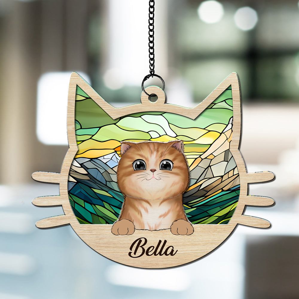 Personalized 'I Love My Cat' Custom Suncatcher - Ideal Home Decor & Gift