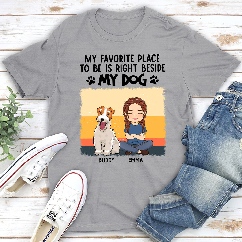 Right Beside - Customizable Unisex Personalized T-shirt for Pet Lovers