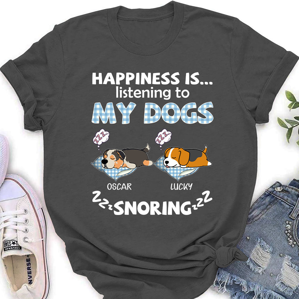 Personalized My Dog Snoring Women's Custom T-shirt - Ideal Gift for Pet Lovers