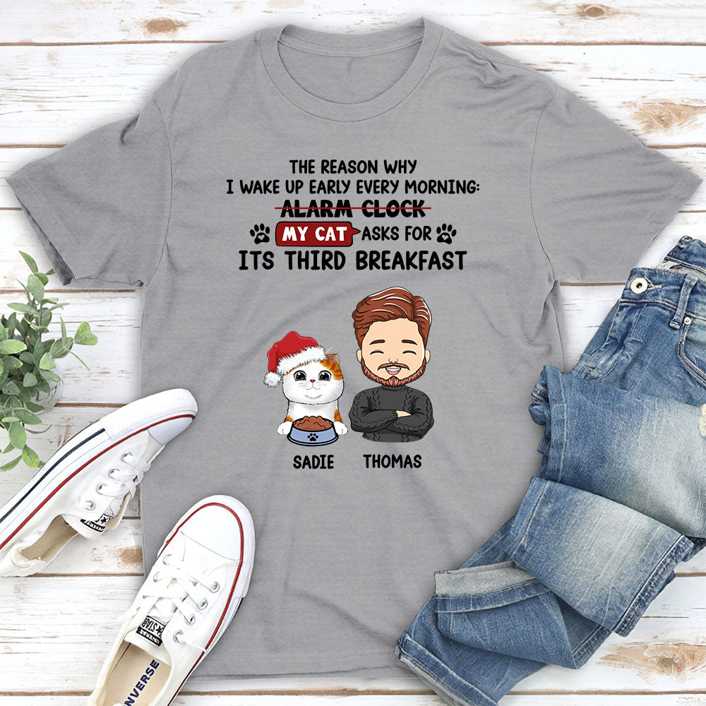 Personalized Unisex 'The Reason Why I Wake Up' Pet Lover T-shirt
