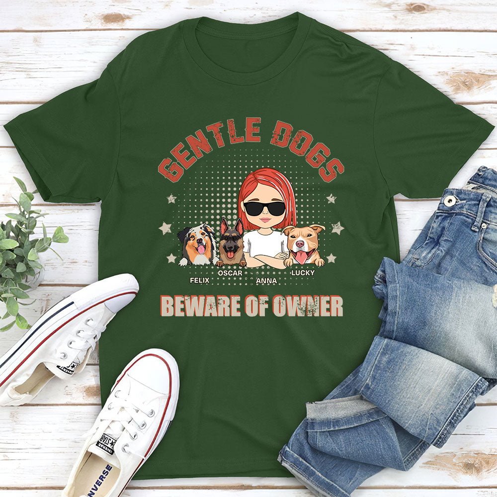 Personalized Custom 'Beware Of Owner' Unisex T-shirt - Ideal Gift for Pet Lovers