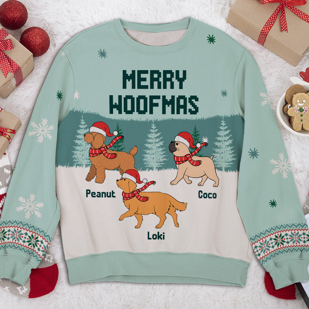 Customizable All-Over Printed Dog Parents Mint Sweatshirt - Ideal Gift for Dog Lovers