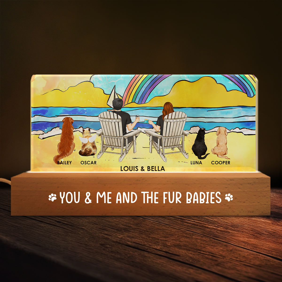 Romantic Personalized Custom 3D LED Acrylic Night Light - You And Me We Got This