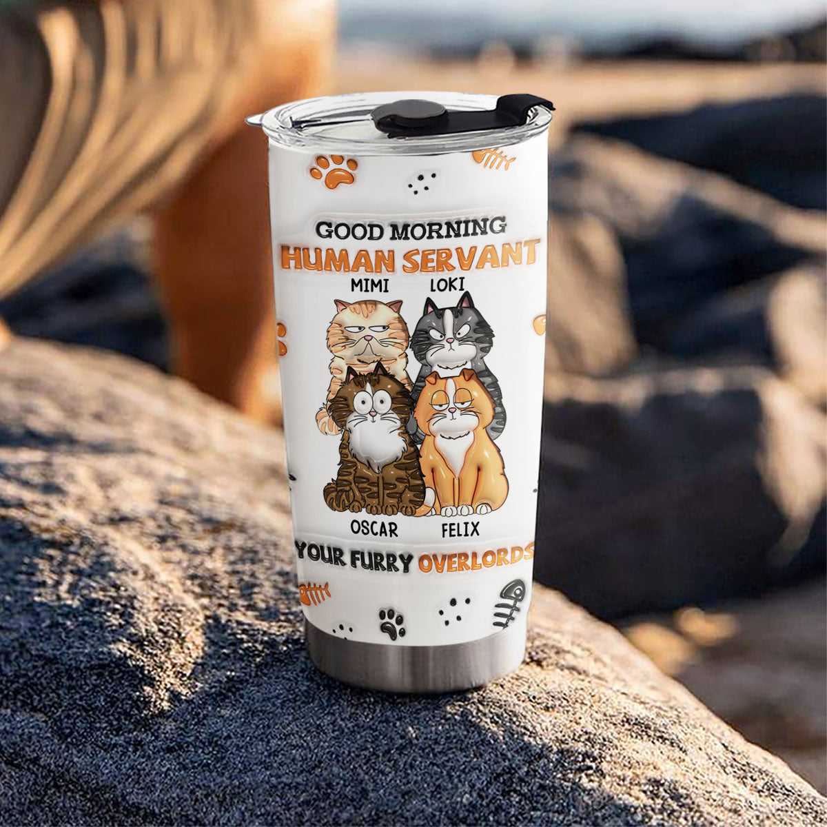 Good Morning Human - Personalized 3D Inflated Effect Custom Tumbler for All Occasions