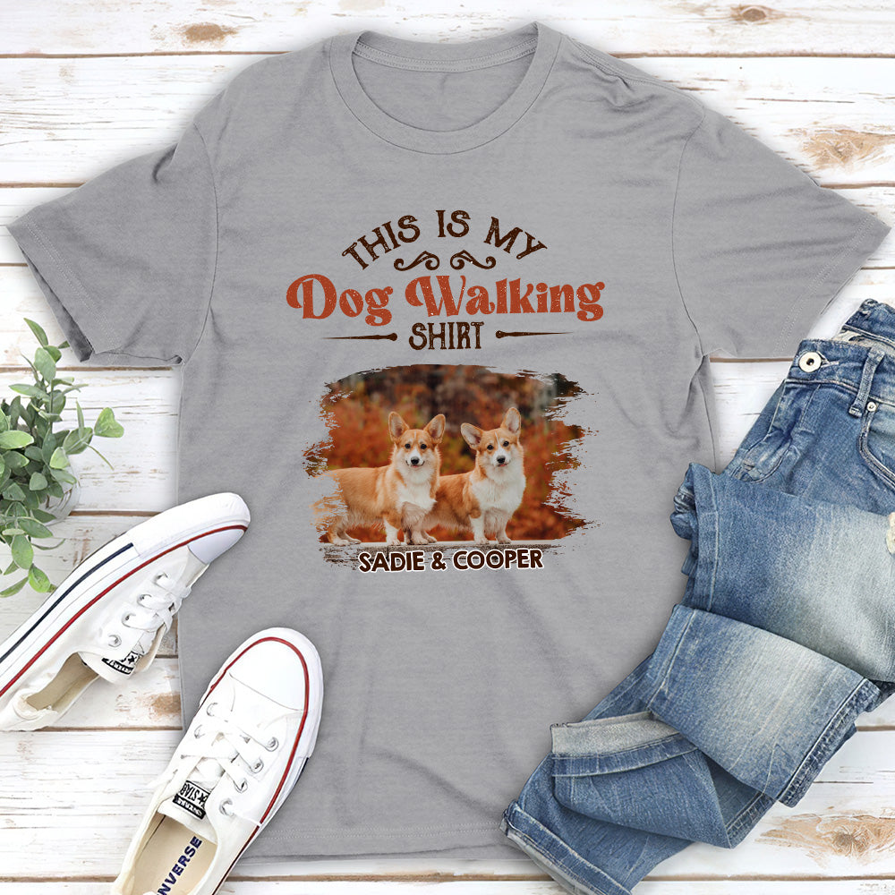 Customizable Vintage Dog Walking Premium T - shirt: Ideal Gift for Pet Lovers